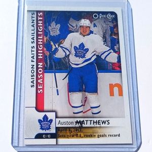 Auston Matthews 2017/18 OPC Season Highlights Toronto Maple Leafs Card #554